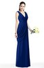 Mature A-line V-neck Chiffon Pleated Plus Size Bridesmaid Dresses