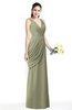 Mature A-line V-neck Chiffon Pleated Plus Size Bridesmaid Dresses