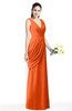 Mature A-line V-neck Chiffon Pleated Plus Size Bridesmaid Dresses