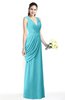 Mature A-line V-neck Chiffon Pleated Plus Size Bridesmaid Dresses