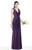 Mature A-line V-neck Chiffon Pleated Plus Size Bridesmaid Dresses