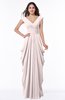 Mature Short Sleeve Chiffon Floor Length Pleated Plus Size Bridesmaid Dresses