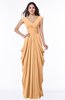 Mature Short Sleeve Chiffon Floor Length Pleated Plus Size Bridesmaid Dresses