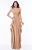Mature Short Sleeve Chiffon Floor Length Pleated Plus Size Bridesmaid Dresses