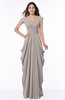 Mature Short Sleeve Chiffon Floor Length Pleated Plus Size Bridesmaid Dresses