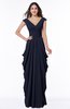 Mature Short Sleeve Chiffon Floor Length Pleated Plus Size Bridesmaid Dresses