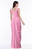 Mature Short Sleeve Chiffon Floor Length Pleated Plus Size Bridesmaid Dresses
