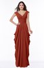 Mature Short Sleeve Chiffon Floor Length Pleated Plus Size Bridesmaid Dresses