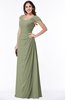 Mature A-line Sweetheart Short Sleeve Zip up Floor Length Plus Size Bridesmaid Dresses