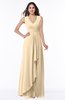 Modest A-line V-neck Zip up Floor Length Ruching Plus Size Bridesmaid Dresses