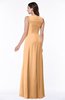 Modest A-line V-neck Zip up Floor Length Ruching Plus Size Bridesmaid Dresses