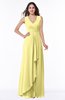 Modest A-line V-neck Zip up Floor Length Ruching Plus Size Bridesmaid Dresses