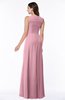 Modest A-line V-neck Zip up Floor Length Ruching Plus Size Bridesmaid Dresses