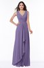 Modest A-line V-neck Zip up Floor Length Ruching Plus Size Bridesmaid Dresses