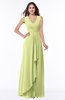 Modest A-line V-neck Zip up Floor Length Ruching Plus Size Bridesmaid Dresses
