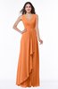 Modest A-line V-neck Zip up Floor Length Ruching Plus Size Bridesmaid Dresses