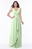 Modest A-line V-neck Zip up Floor Length Ruching Plus Size Bridesmaid Dresses