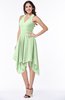 Plain V-neck Sleeveless Half Backless Ribbon Plus Size Bridesmaid Dresses