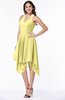 Plain V-neck Sleeveless Half Backless Ribbon Plus Size Bridesmaid Dresses