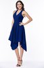 Plain V-neck Sleeveless Half Backless Ribbon Plus Size Bridesmaid Dresses
