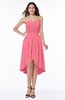 Informal A-line Sleeveless Half Backless Asymmetric Bridesmaid Dresses