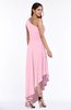 Simple Asymmetric Neckline Sleeveless Half Backless Chiffon Asymmetric Plus Size Bridesmaid Dresses