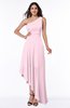 Simple Asymmetric Neckline Sleeveless Half Backless Chiffon Asymmetric Plus Size Bridesmaid Dresses