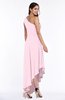Simple Asymmetric Neckline Sleeveless Half Backless Chiffon Asymmetric Plus Size Bridesmaid Dresses