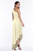 Simple Asymmetric Neckline Sleeveless Half Backless Chiffon Asymmetric Plus Size Bridesmaid Dresses