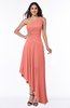 Simple Asymmetric Neckline Sleeveless Half Backless Chiffon Asymmetric Plus Size Bridesmaid Dresses