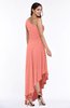 Simple Asymmetric Neckline Sleeveless Half Backless Chiffon Asymmetric Plus Size Bridesmaid Dresses