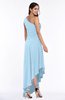 Simple Asymmetric Neckline Sleeveless Half Backless Chiffon Asymmetric Plus Size Bridesmaid Dresses