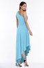 Simple Asymmetric Neckline Sleeveless Half Backless Chiffon Asymmetric Plus Size Bridesmaid Dresses