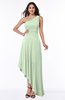 Simple Asymmetric Neckline Sleeveless Half Backless Chiffon Asymmetric Plus Size Bridesmaid Dresses