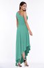 Simple Asymmetric Neckline Sleeveless Half Backless Chiffon Asymmetric Plus Size Bridesmaid Dresses