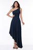 Simple Asymmetric Neckline Sleeveless Half Backless Chiffon Asymmetric Plus Size Bridesmaid Dresses