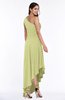 Simple Asymmetric Neckline Sleeveless Half Backless Chiffon Asymmetric Plus Size Bridesmaid Dresses