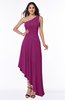 Simple Asymmetric Neckline Sleeveless Half Backless Chiffon Asymmetric Plus Size Bridesmaid Dresses