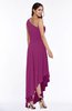 Simple Asymmetric Neckline Sleeveless Half Backless Chiffon Asymmetric Plus Size Bridesmaid Dresses