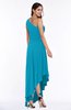 Simple Asymmetric Neckline Sleeveless Half Backless Chiffon Asymmetric Plus Size Bridesmaid Dresses