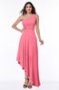Simple Asymmetric Neckline Sleeveless Half Backless Chiffon Asymmetric Plus Size Bridesmaid Dresses