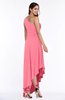 Simple Asymmetric Neckline Sleeveless Half Backless Chiffon Asymmetric Plus Size Bridesmaid Dresses