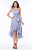 Romantic A-line Sleeveless Zip up Hi-Lo Ribbon Plus Size Bridesmaid Dresses