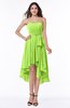 Romantic A-line Sleeveless Zip up Hi-Lo Ribbon Plus Size Bridesmaid Dresses