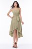 Romantic A-line Sleeveless Zip up Hi-Lo Ribbon Plus Size Bridesmaid Dresses