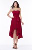 Romantic A-line Sleeveless Zip up Hi-Lo Ribbon Plus Size Bridesmaid Dresses