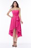 Romantic A-line Sleeveless Zip up Hi-Lo Ribbon Plus Size Bridesmaid Dresses