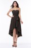 Romantic A-line Sleeveless Zip up Hi-Lo Ribbon Plus Size Bridesmaid Dresses