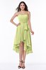 Romantic A-line Sleeveless Zip up Hi-Lo Ribbon Plus Size Bridesmaid Dresses