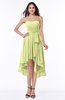 Romantic A-line Sleeveless Zip up Hi-Lo Ribbon Plus Size Bridesmaid Dresses